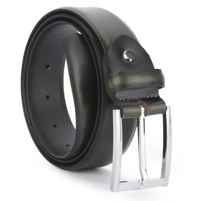 Black Designer Leather Belt