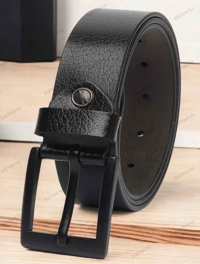 Textured Leather Belt (Black/Brown)
